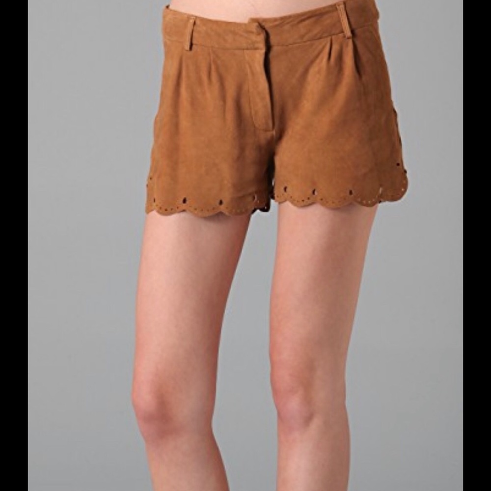 Madison Marcus suede scalloped shorts
